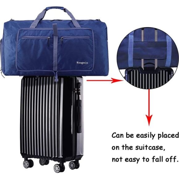 Travel Duffel Bag Large Foldable Waterproof Overnight Bag for Beach Swim Bags - Picture 3 of 7